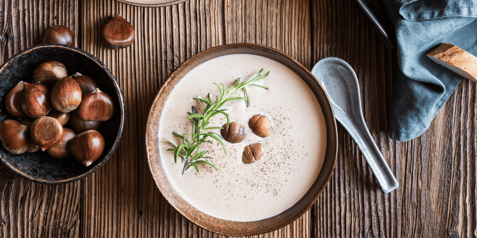 Visuel d'une soupe détox Velouté de châtaignes au céleri-rave par LMP Santé LMP Santé